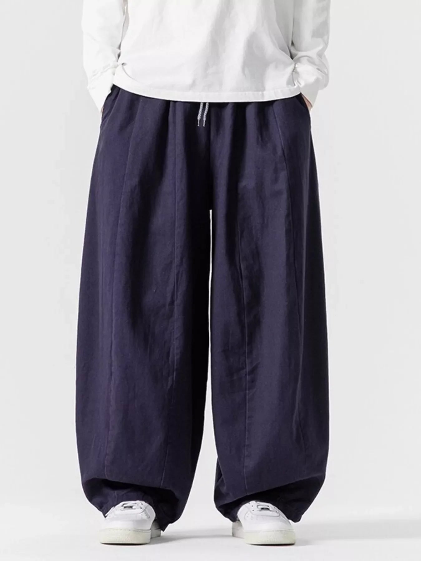 Men's Plus Size Loose Fit Drawstring Waist Casual Pants