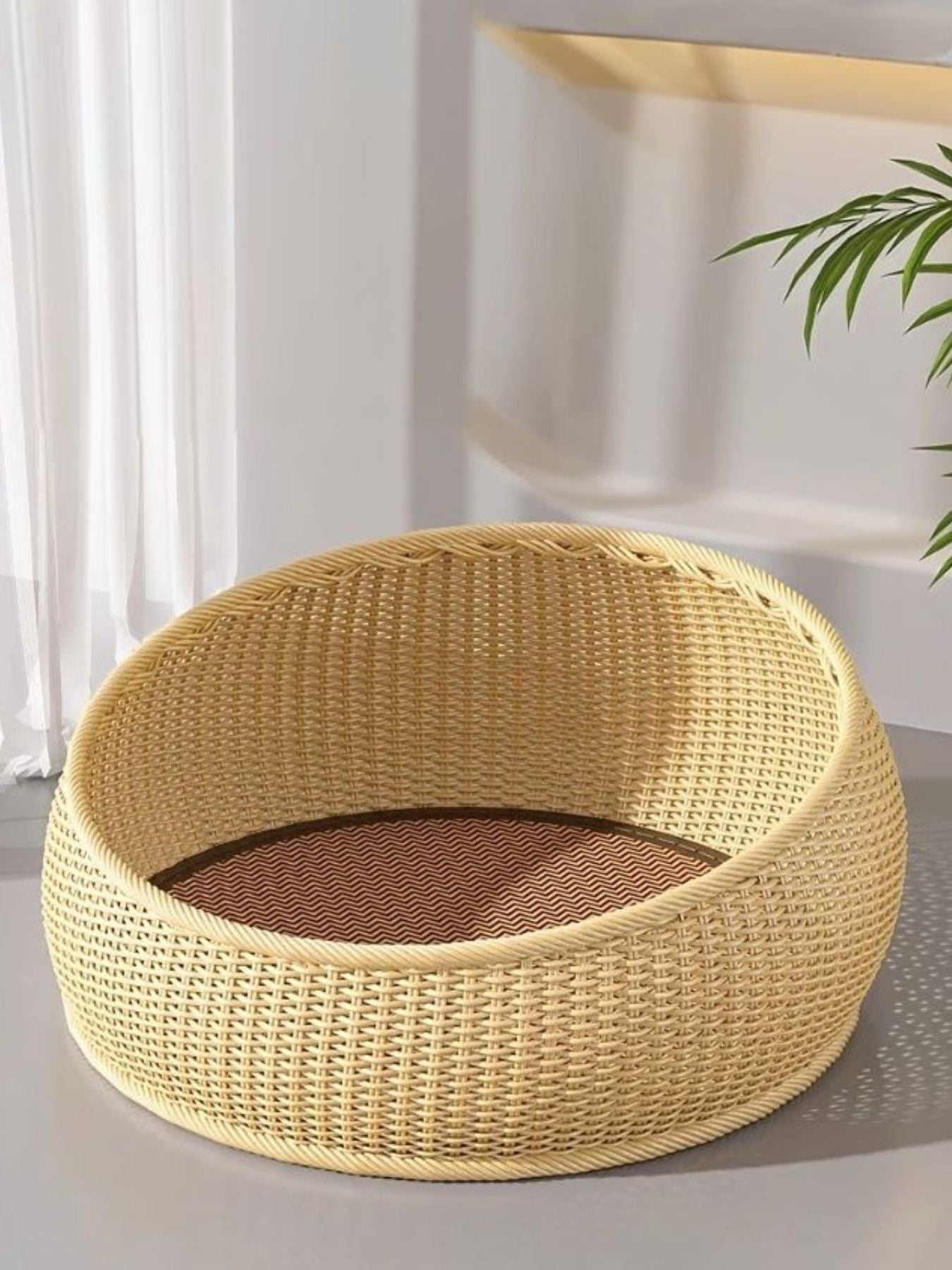 Round Woven Rattan Pet Nest