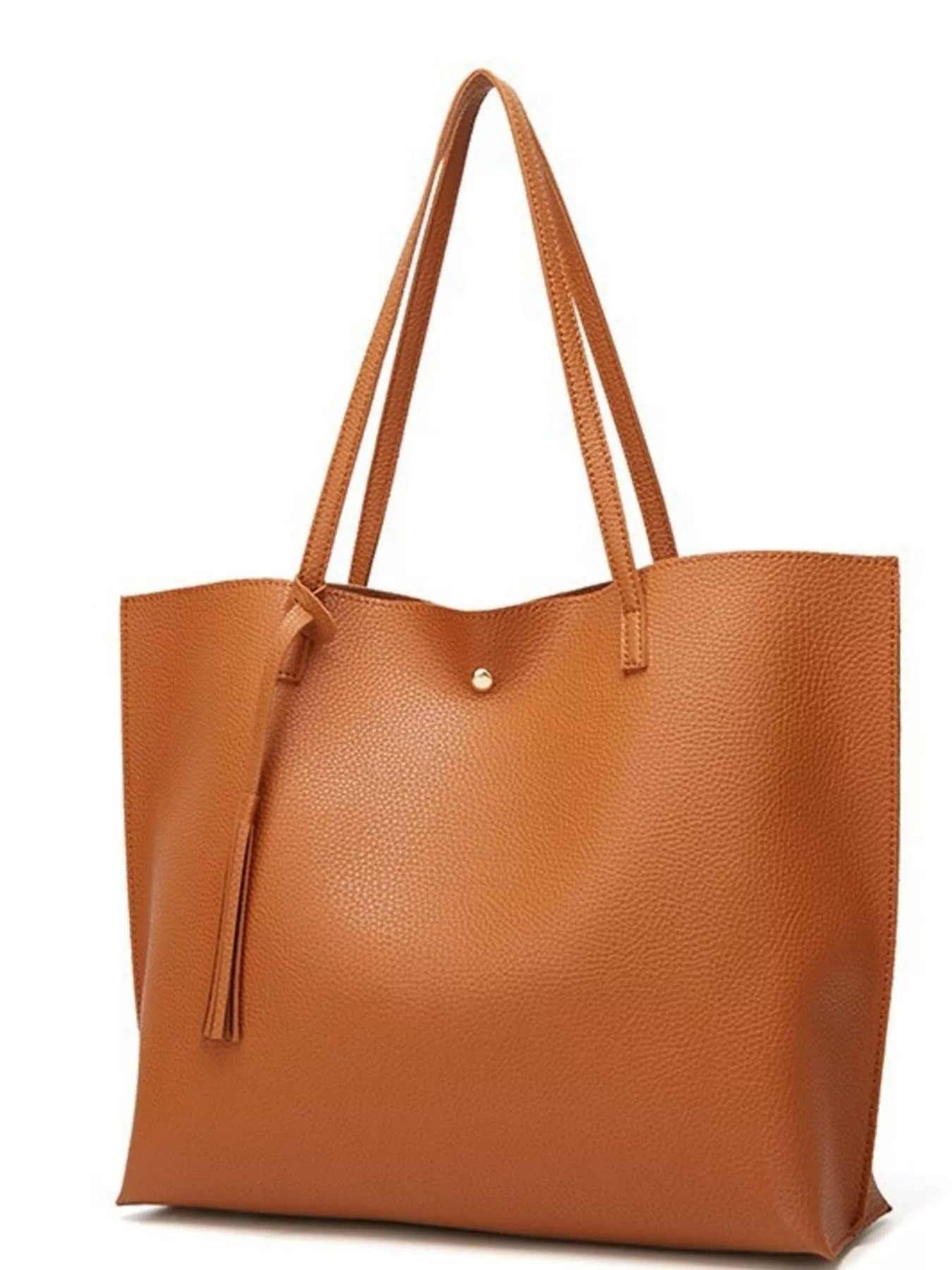 PU Leather Tote Bag with Tassel