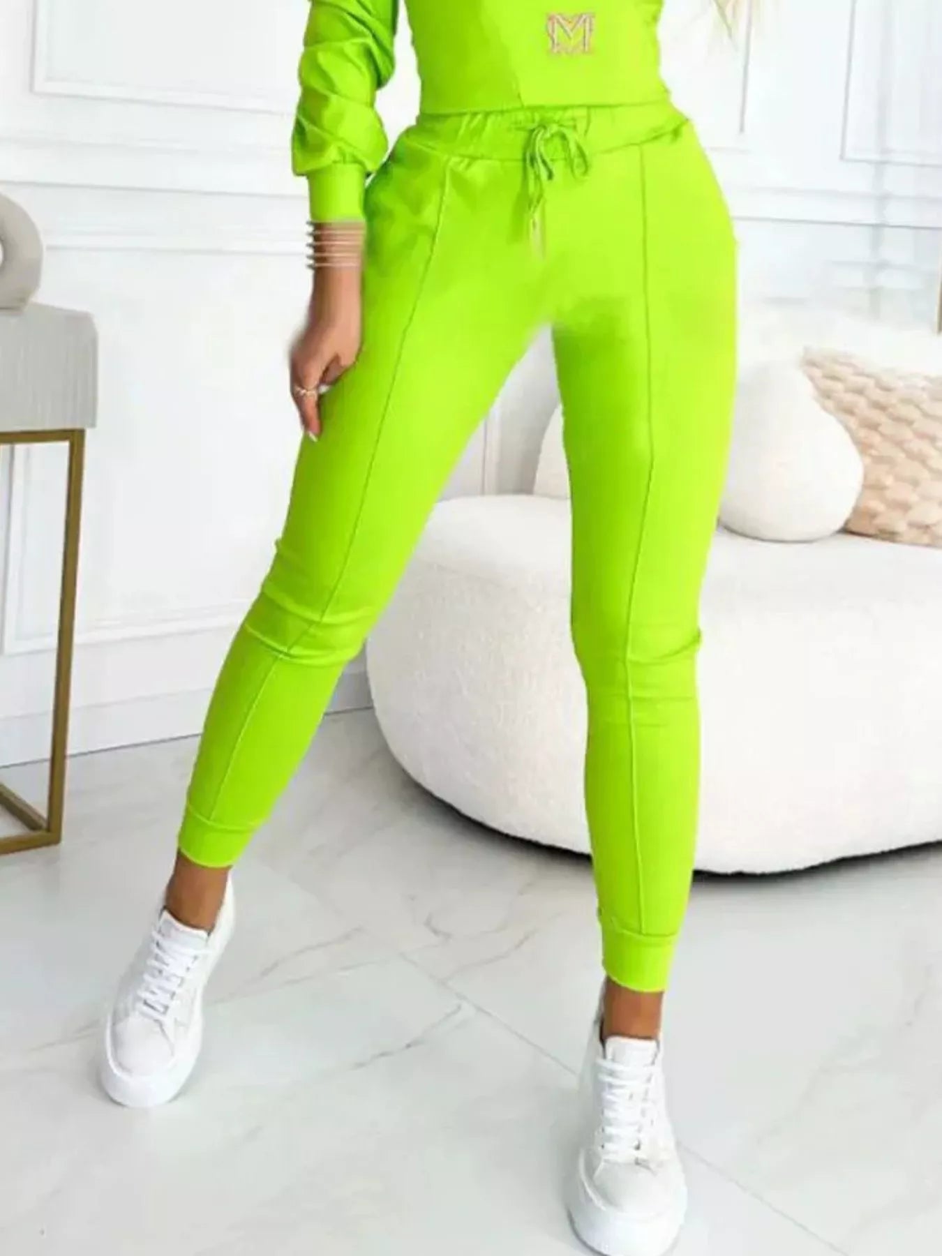 Full Size Drawstring Cropped Hoodie and Pants Set Plus Size