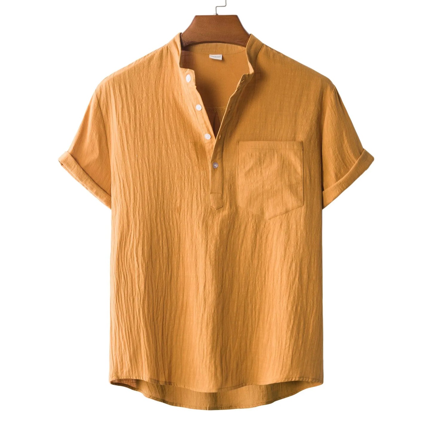 Men's Plus Size Textured Short Sleeve Blouse