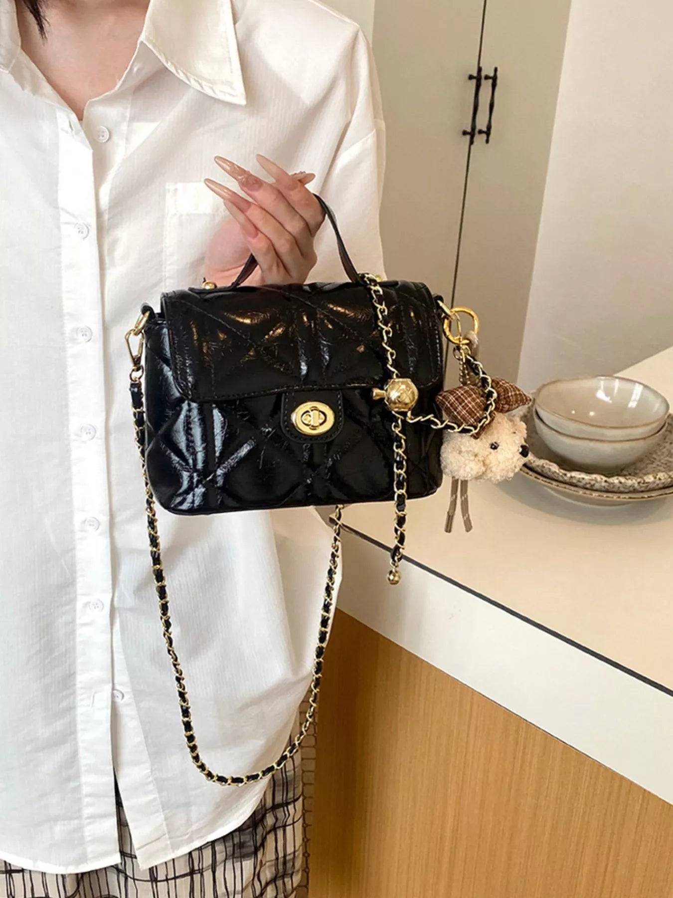Quilted Leather Crossbody Bag
