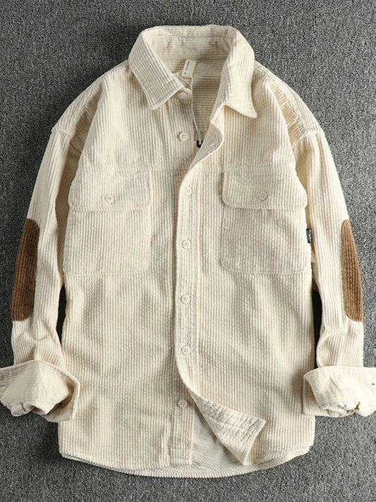 Men's Plus Size Button Up Corduroy Shirt