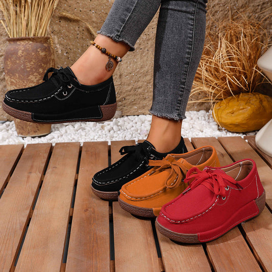 Lace Up Round Toe Sneakers