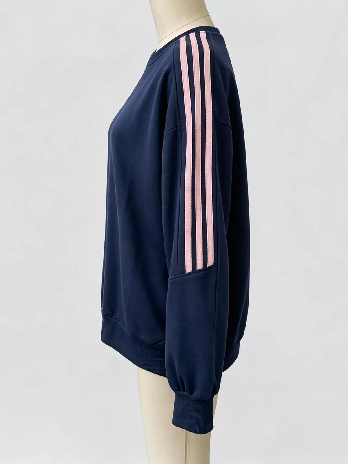 Striped Round Neck Sweatshirt