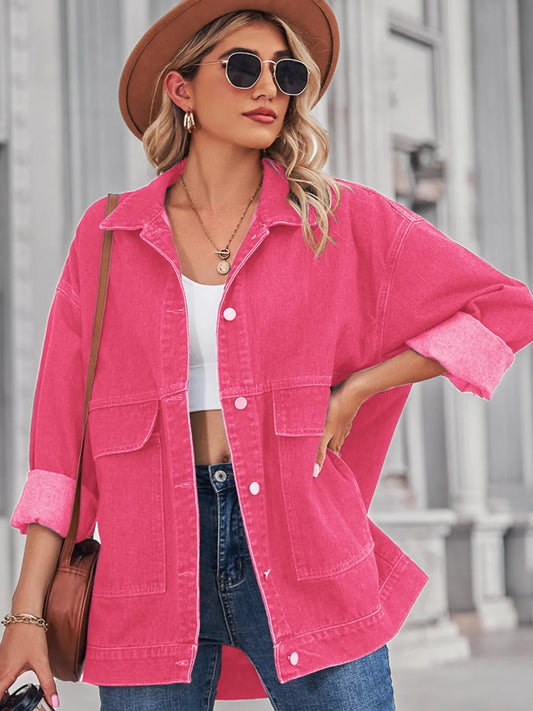 Button Up Long Sleeve Denim Jacket