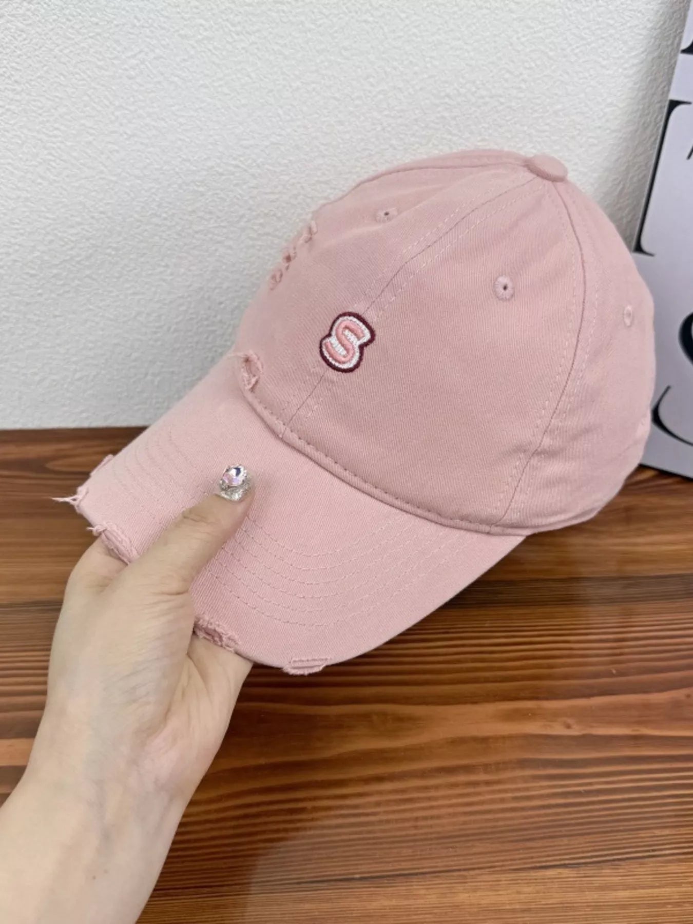 Distressed Embroidered Baseball Cap