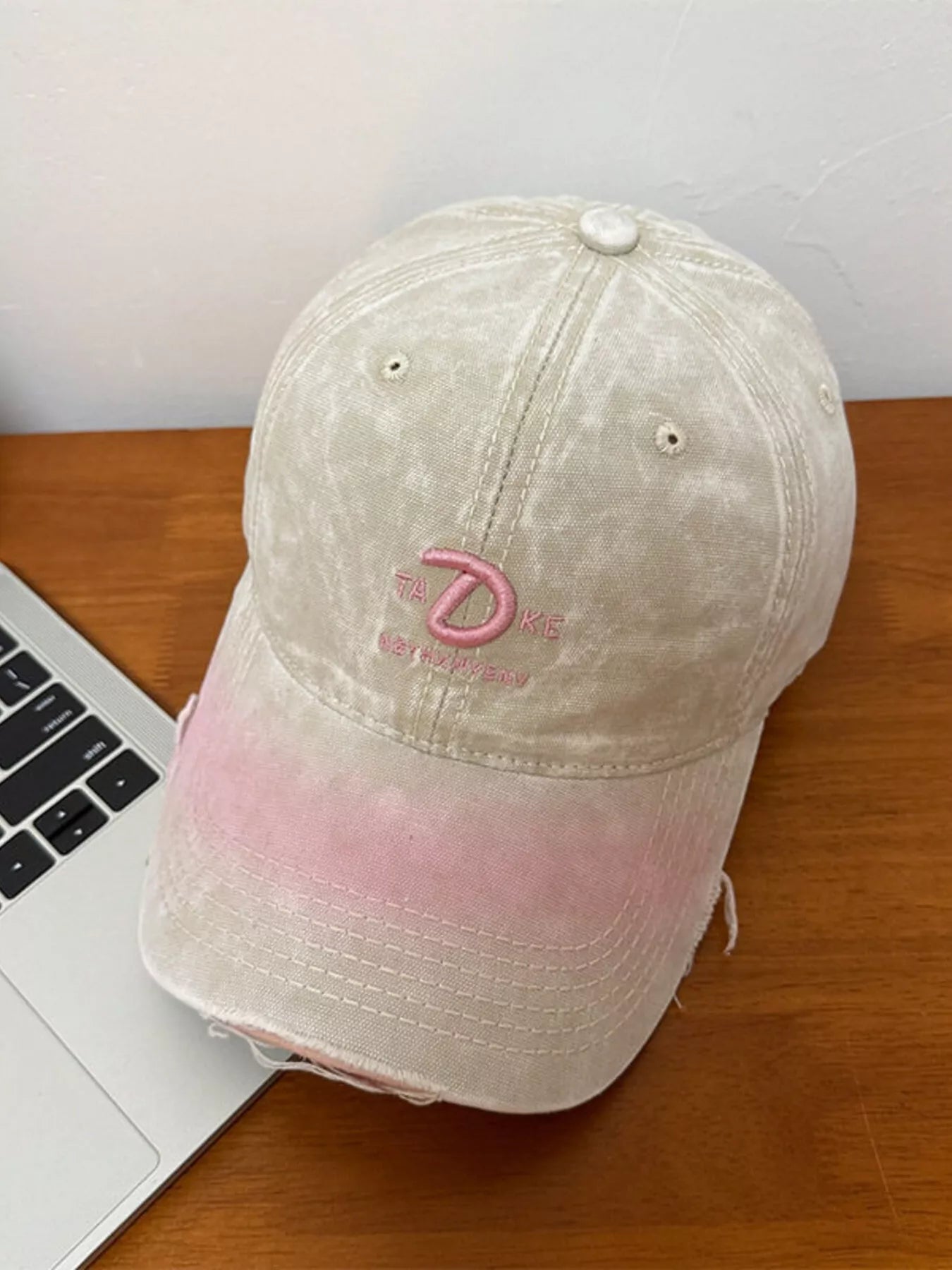 Distressed Embroidered Baseball Cap
