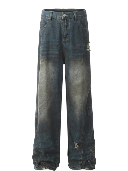 Men's Distressed Wide Leg Jeans