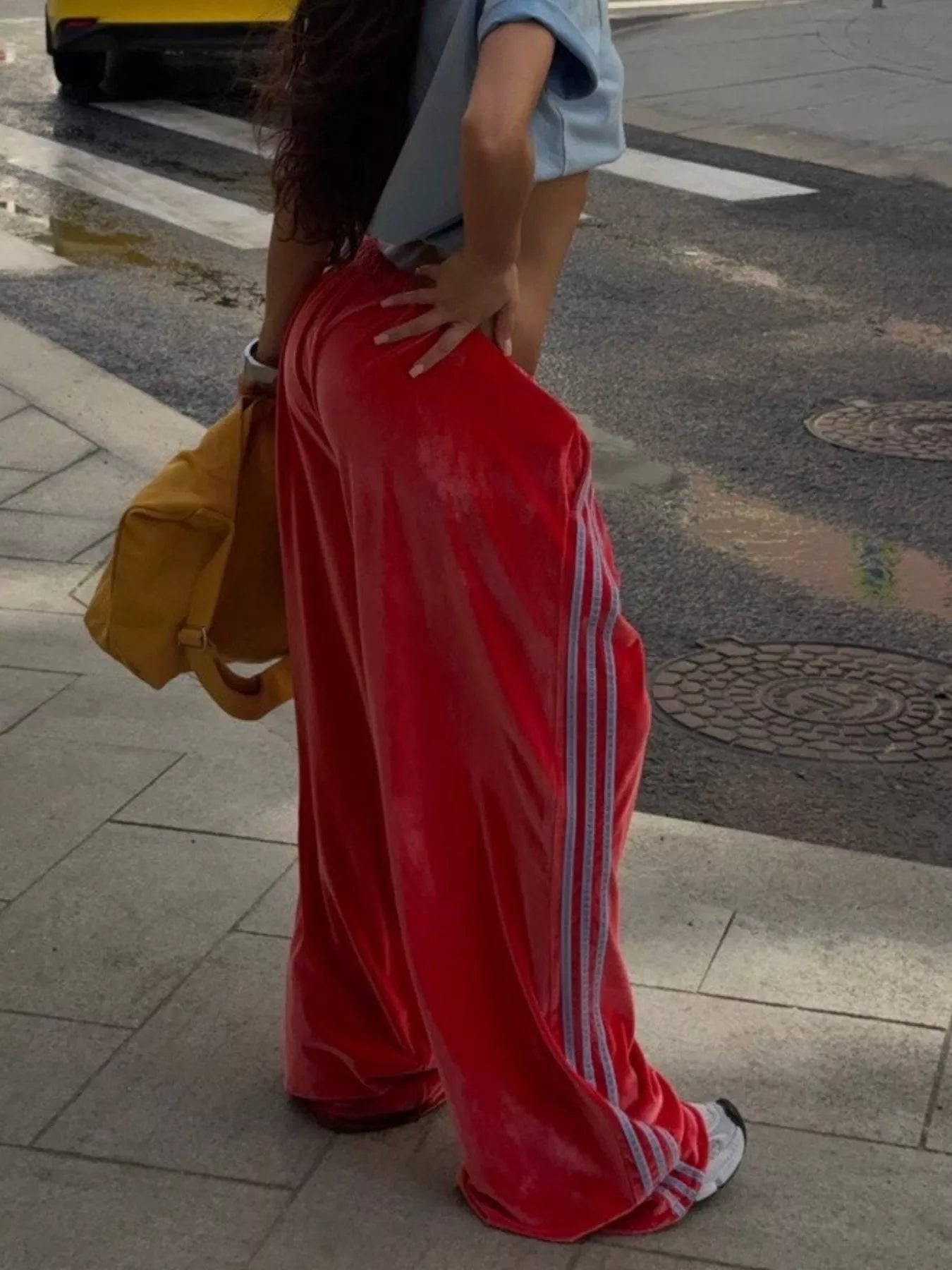 Velvet Wide-Leg Pants