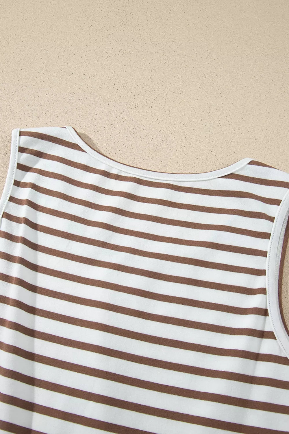 Striped Colorblock Patchwork Sleeveless Casual Long Dress