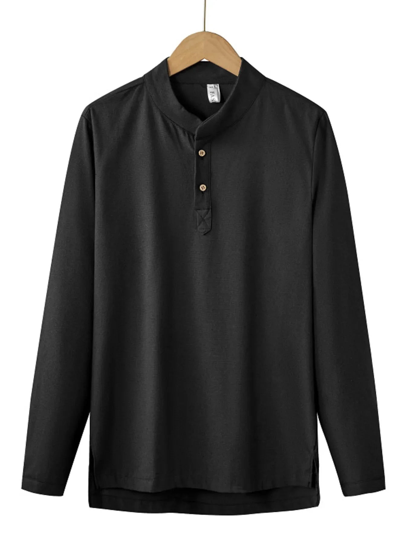Men's Plus Size Button Detail Long Sleeve Blouse