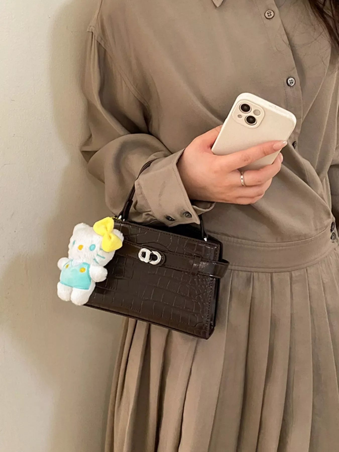Crocodile Embossed Crossbody Bag