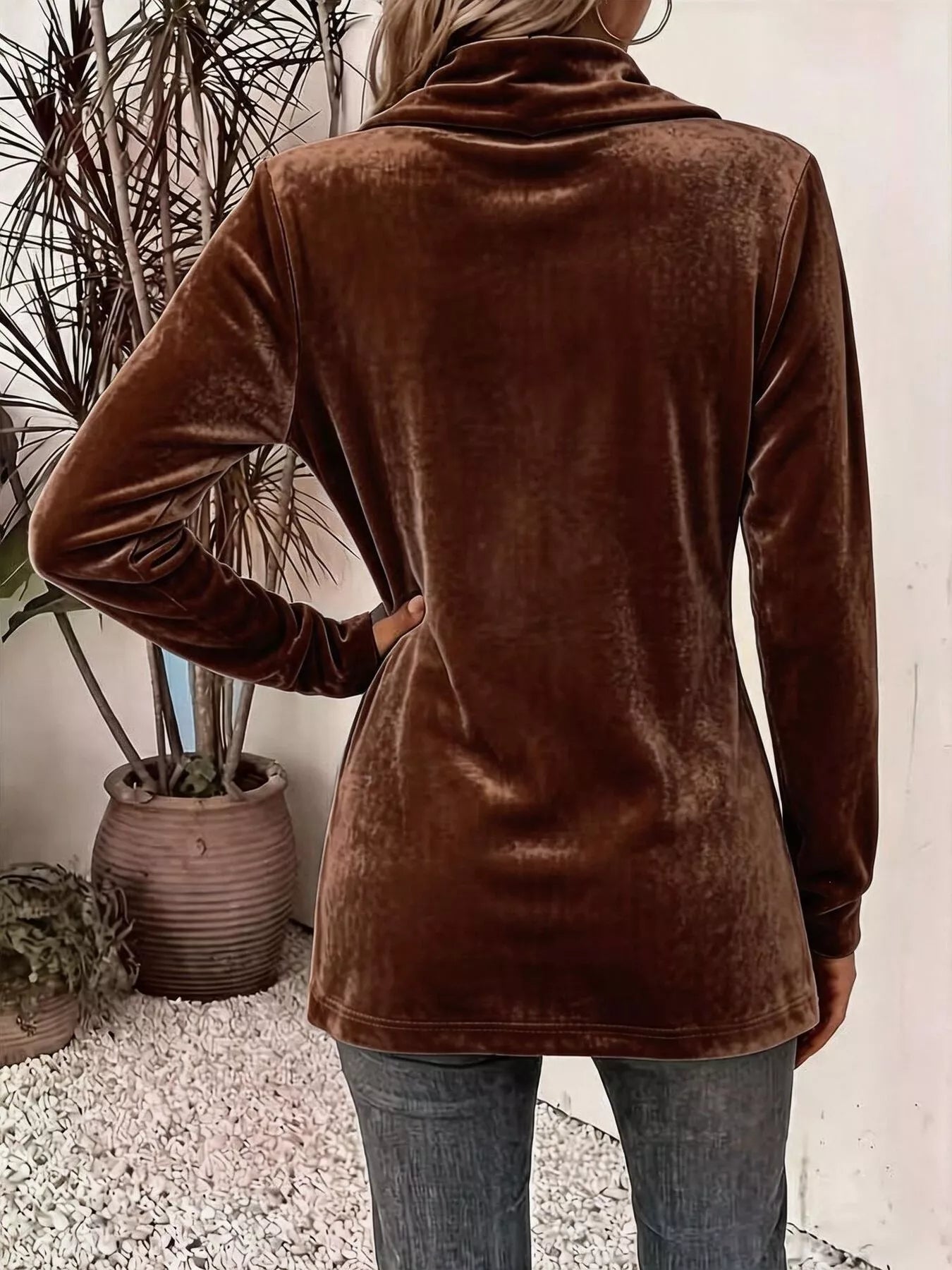 Full Size Velvet Open-Front Cardigan Plus Size