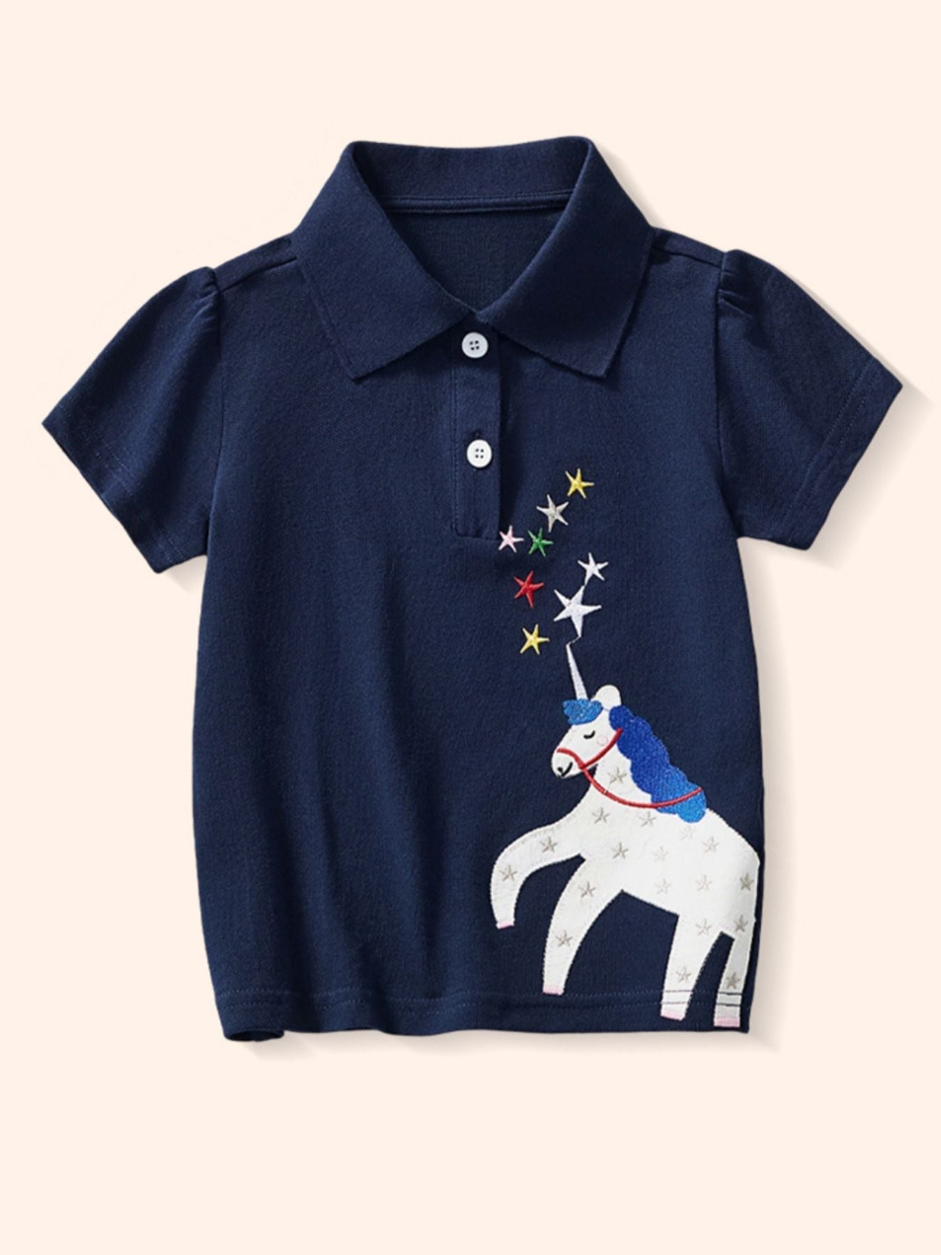 Children's Unicorn Graphic Short Sleeve Polo