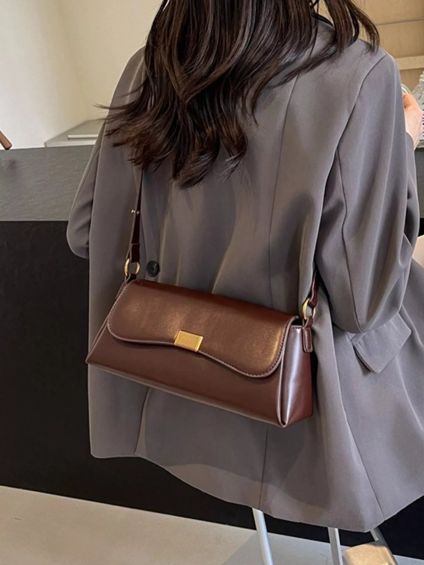 Flap Leather Shoulder Bag