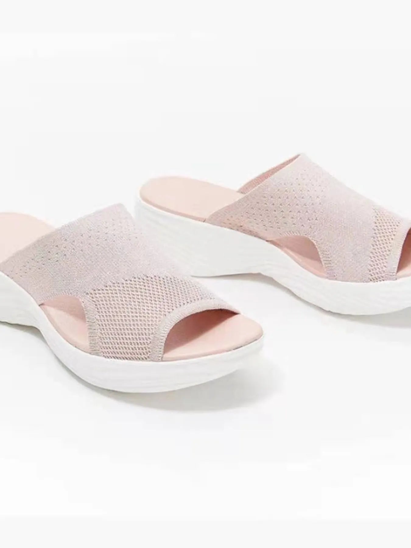 Mesh Comfort Knit Platform Sandals