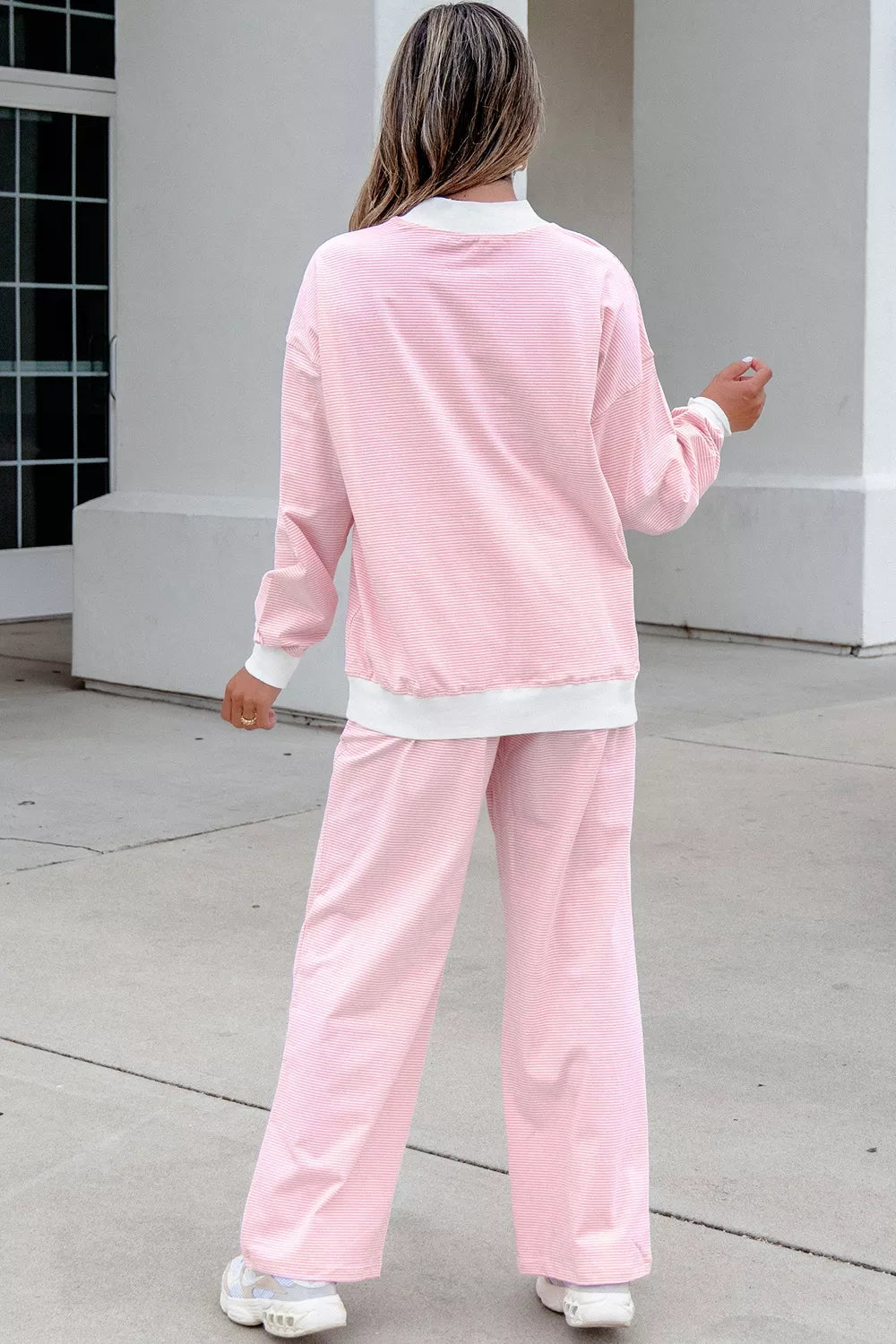 Striped Long Sleeve Top and Pants Set