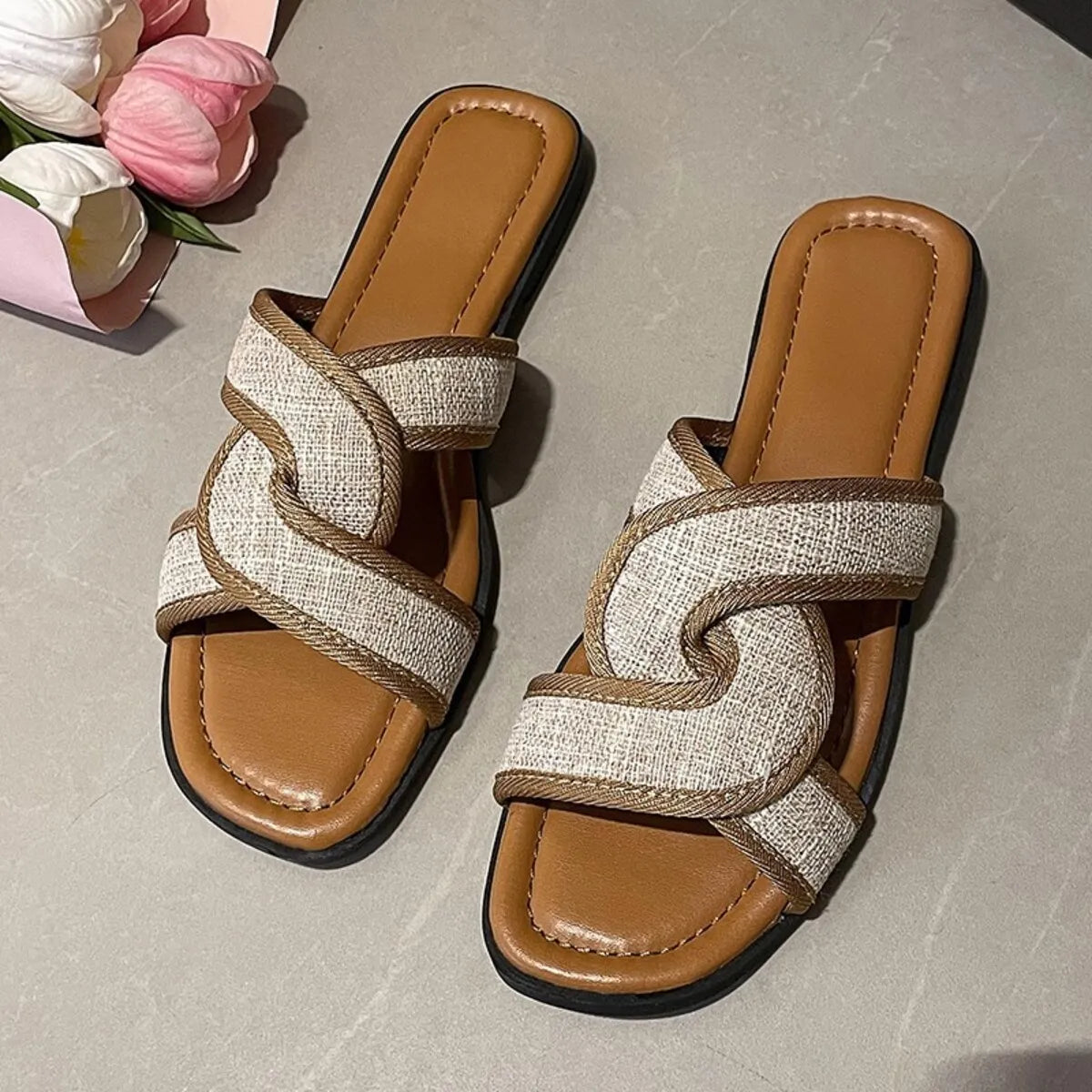 Open Toe Flats Sandals