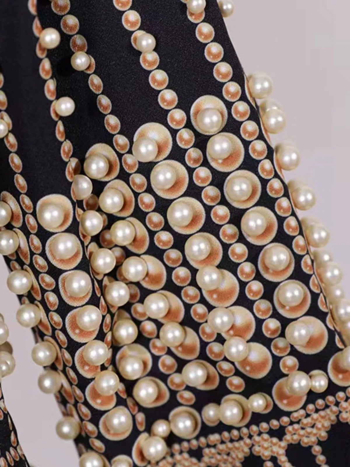 Full Size Embellished Pearl One-Button Blazer Plus Size