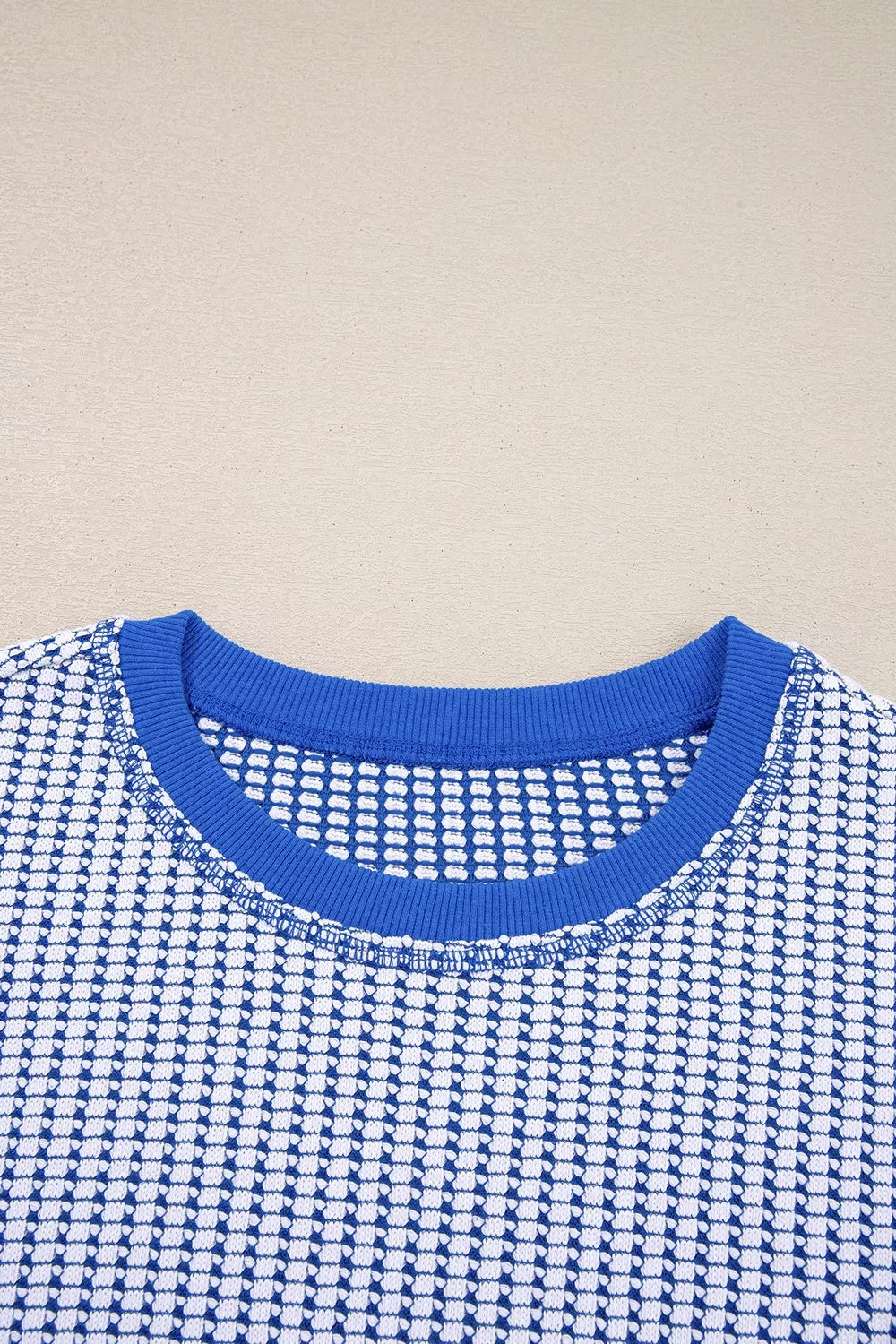 Exposed Seam Textured Crew Neck Sweatshirt