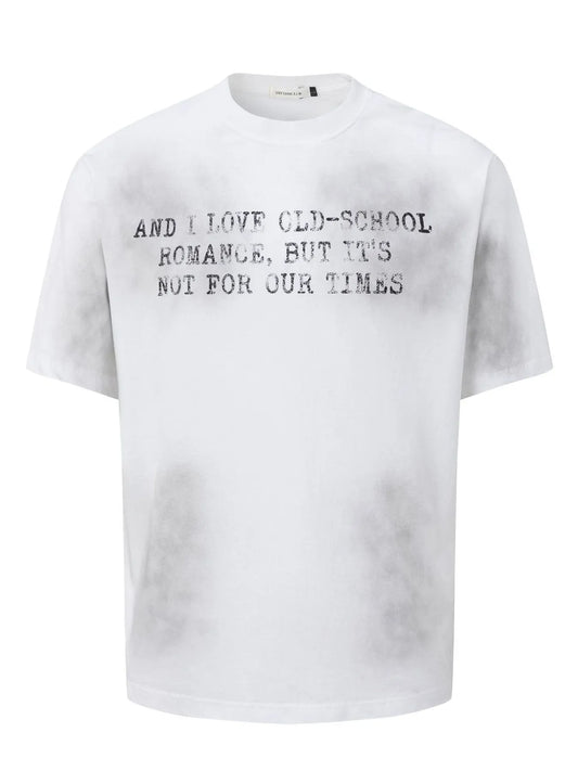 Men's Letter Round Neck Short Sleeve T-Shirt