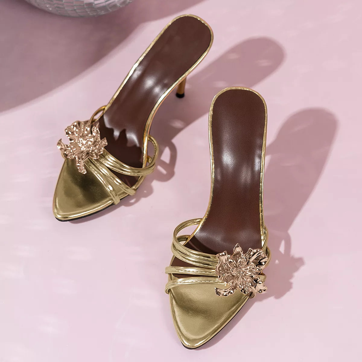 Floral Embellished High Heel Sandals