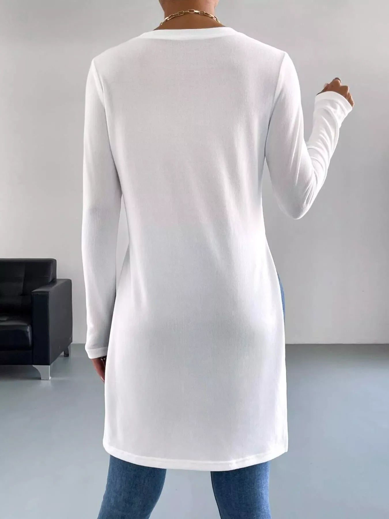 Long Sleeve Side Slit T-Shirt