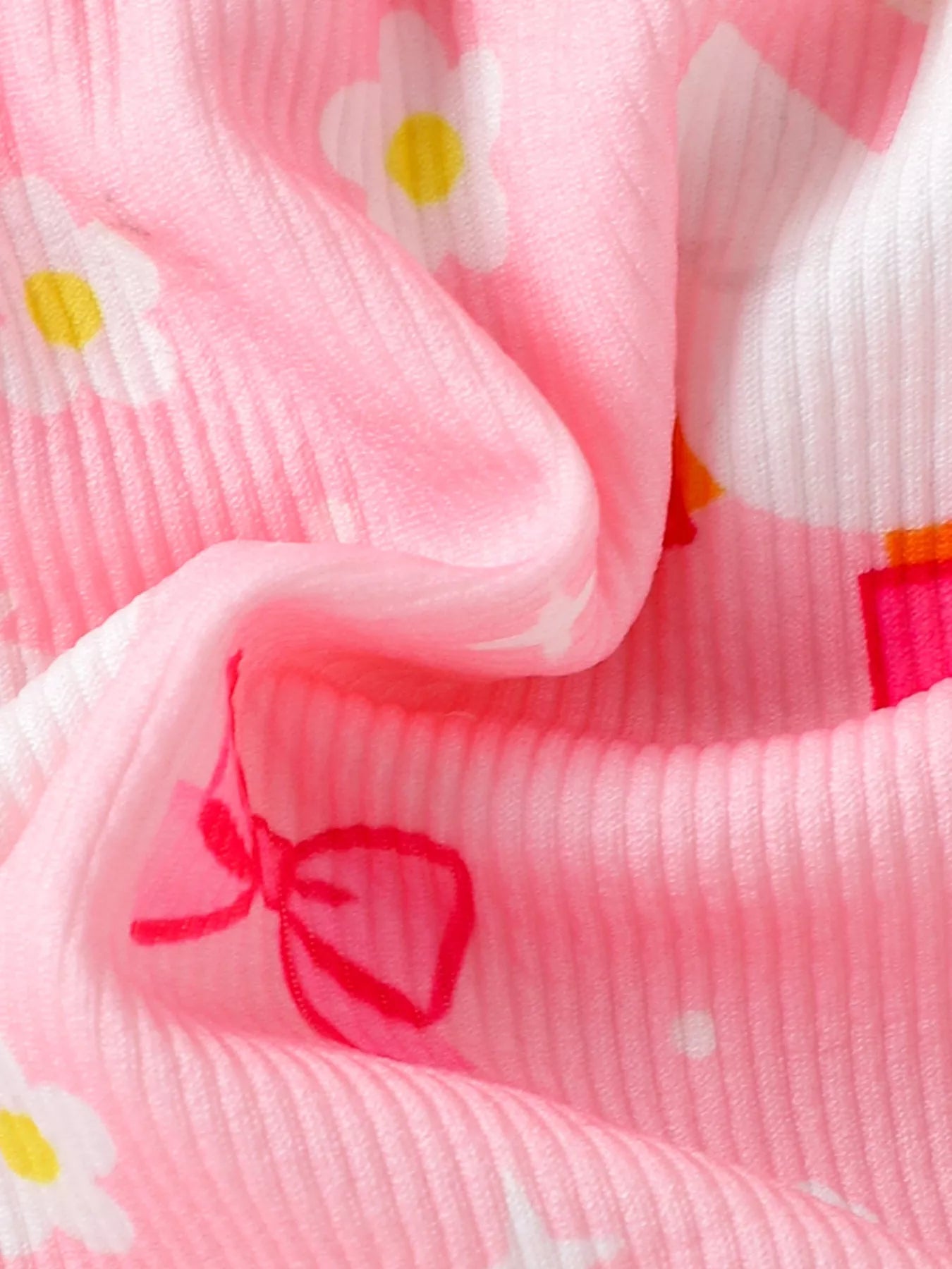 Children's Bow Duck Print Romper with Headband
