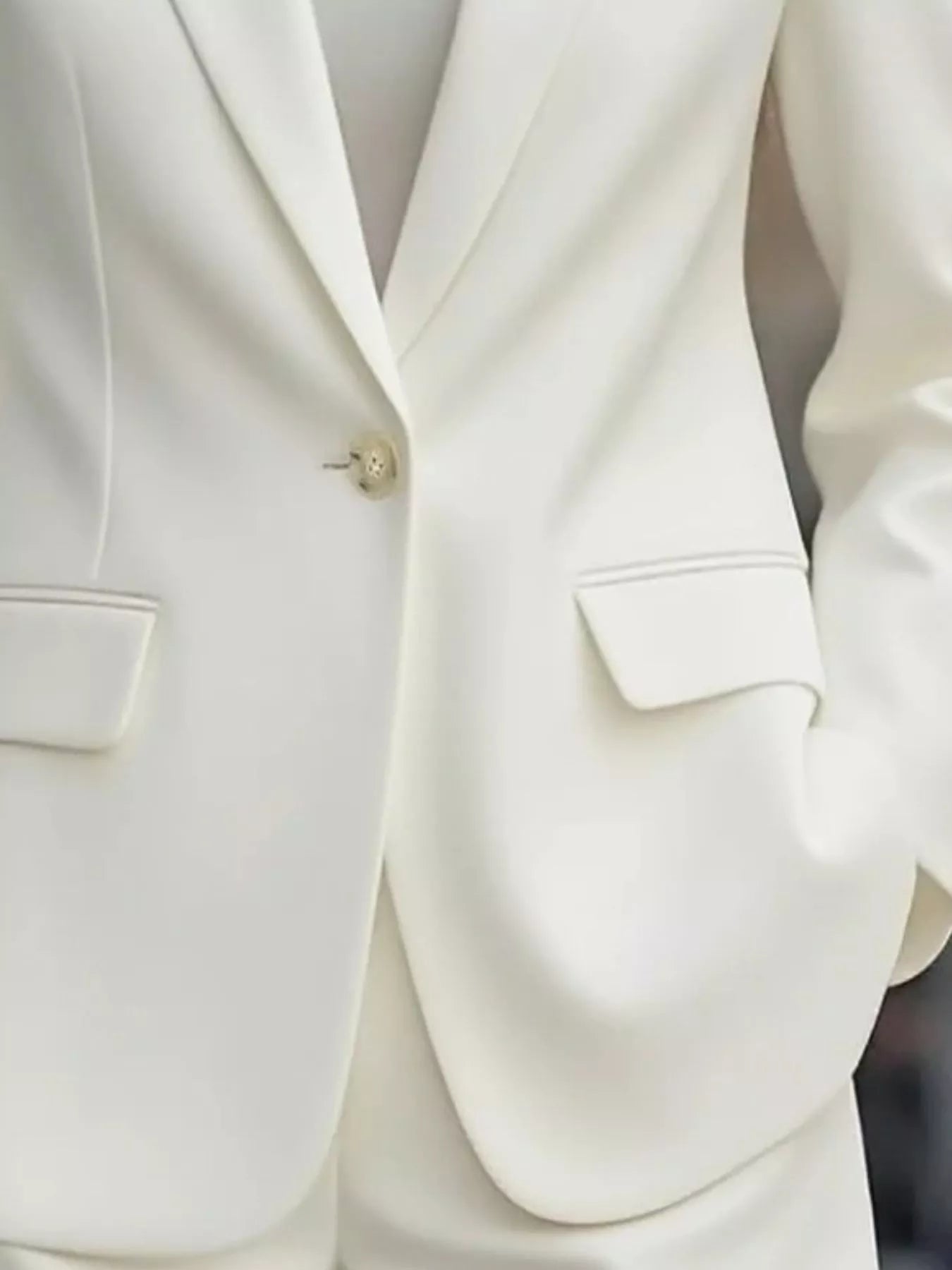Lapel Collar One Button Blazer