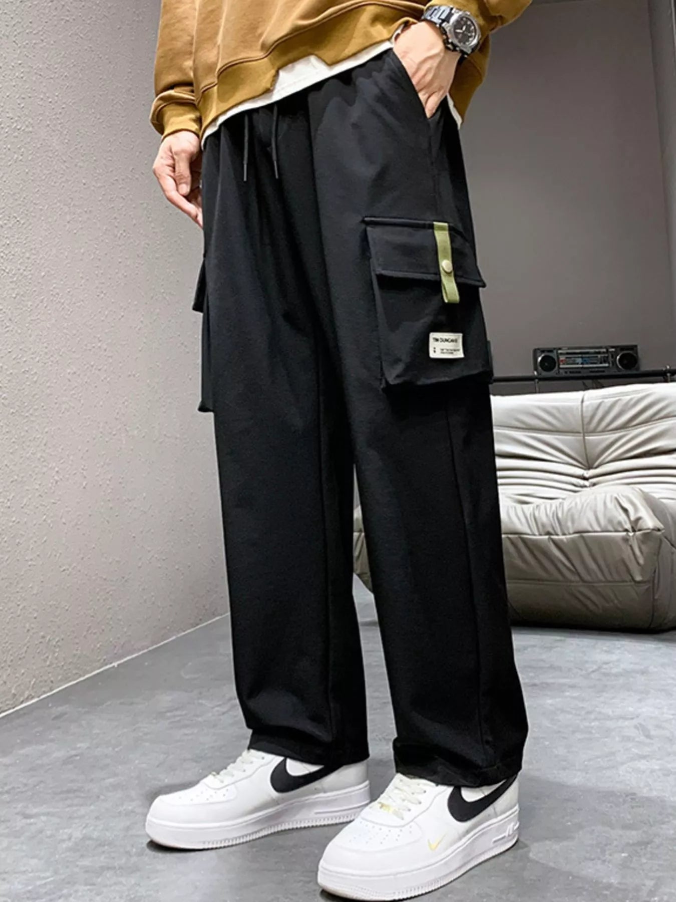 Men's Plus Size Wide Leg Cargo Pants