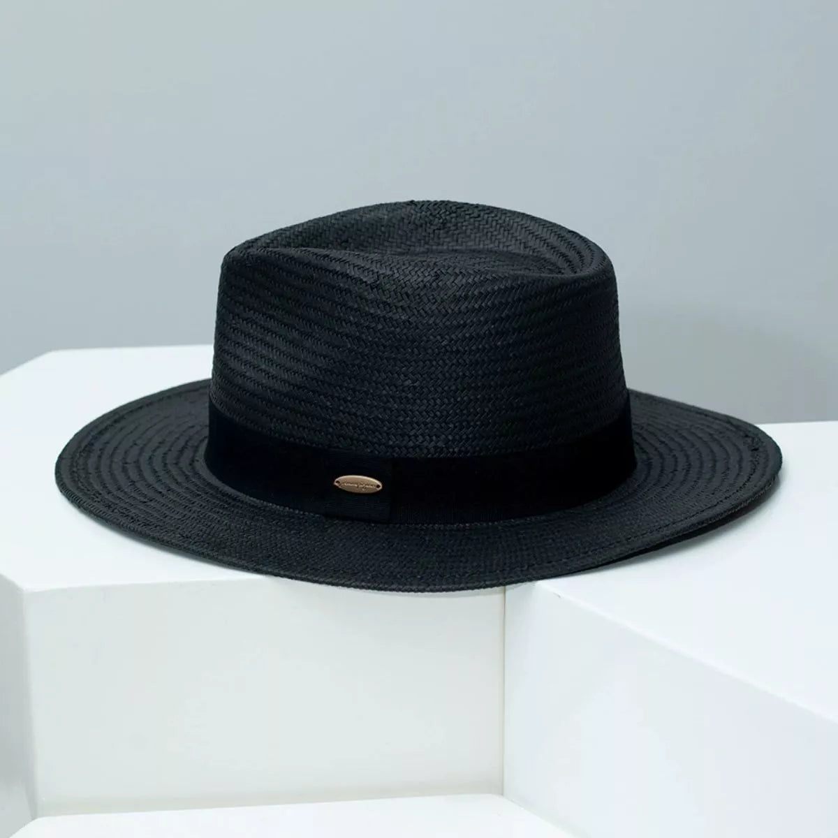 Straw Boater Hat with Ribbon