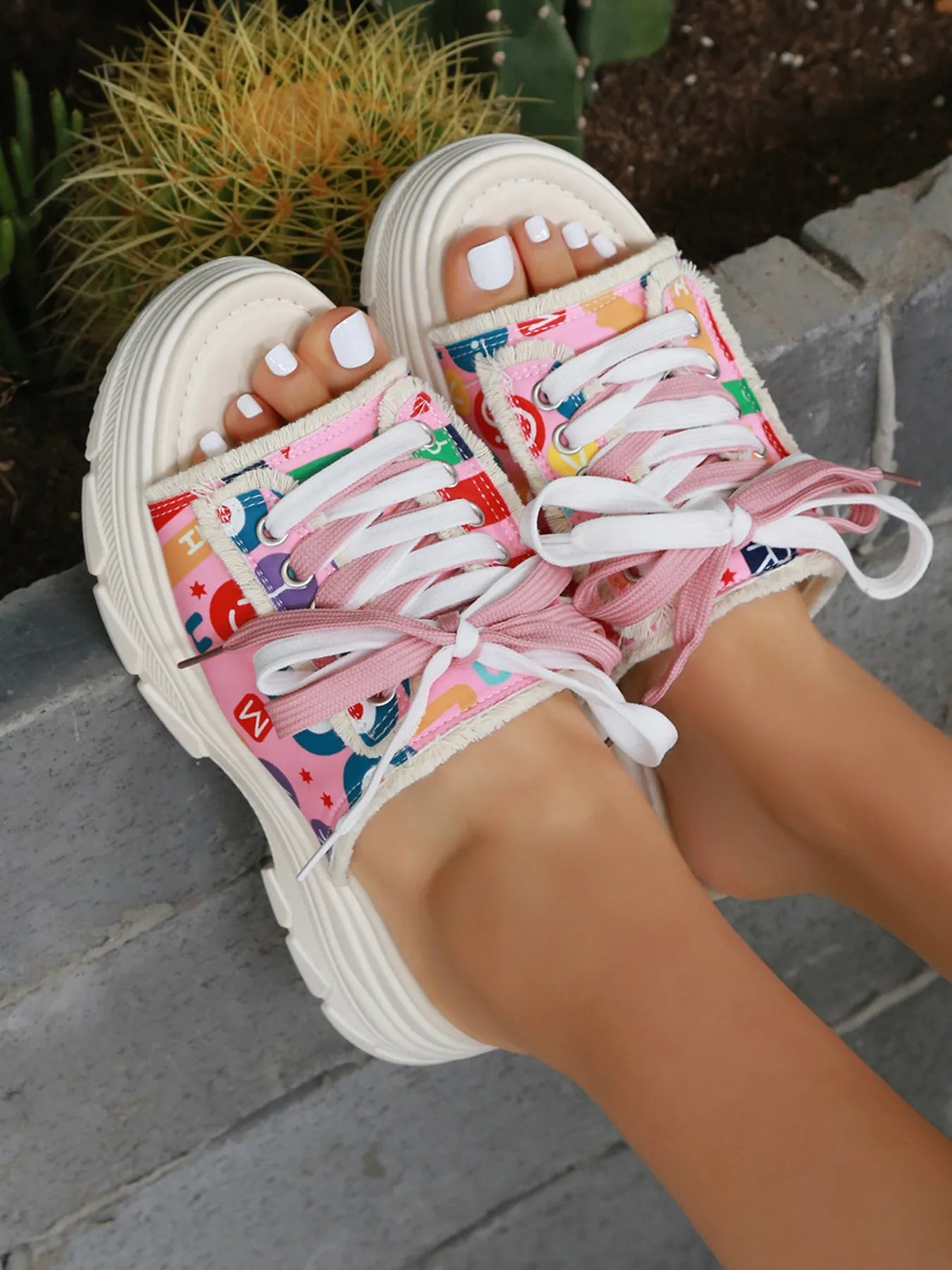 Platform Lace-Up Sandals