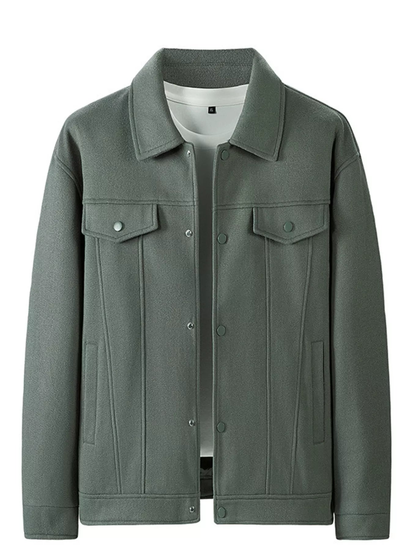 Men's Plus Size Casual Snap Down Jacket