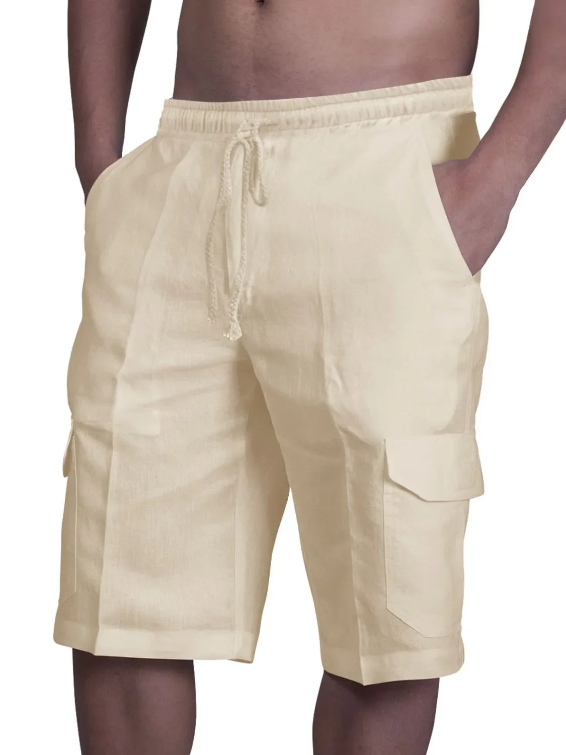 Men's Plus Size Drawstring Pocketed Shorts