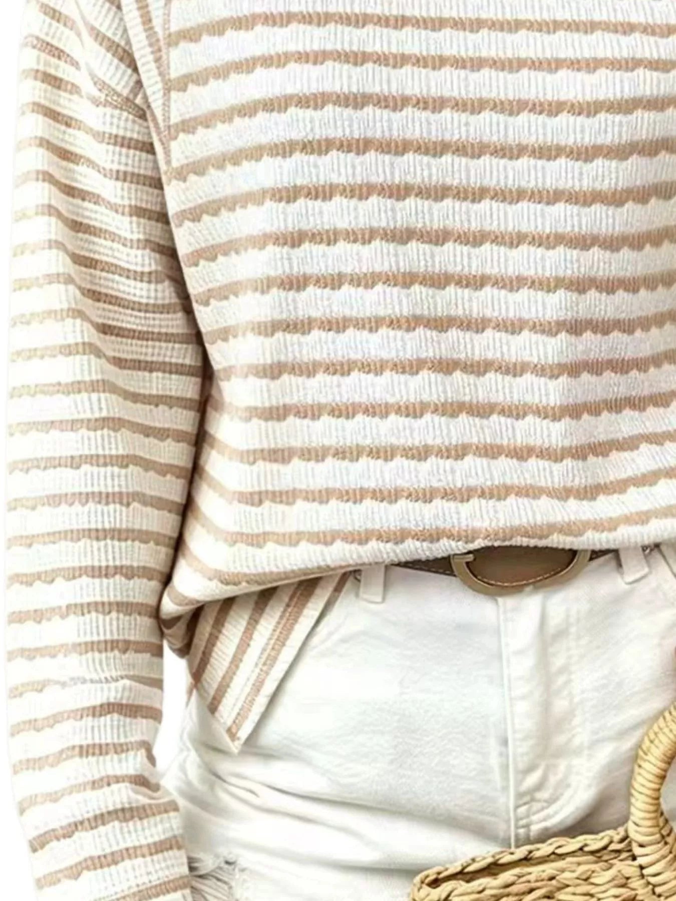 Casual Striped Raglan Sleeve Long-Sleeve T-Shirt