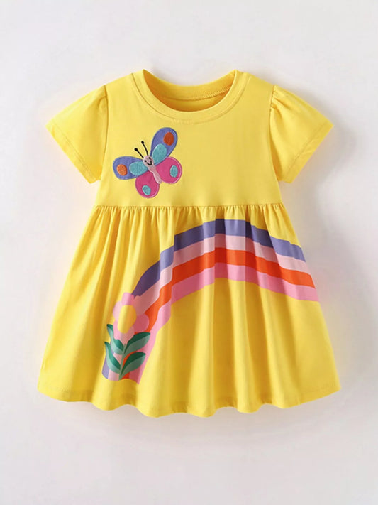Children's Butterfly Rainbow Casual Dress
