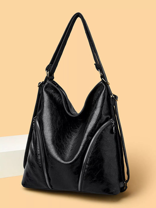 Large PU Leather Hobo Tote Bag