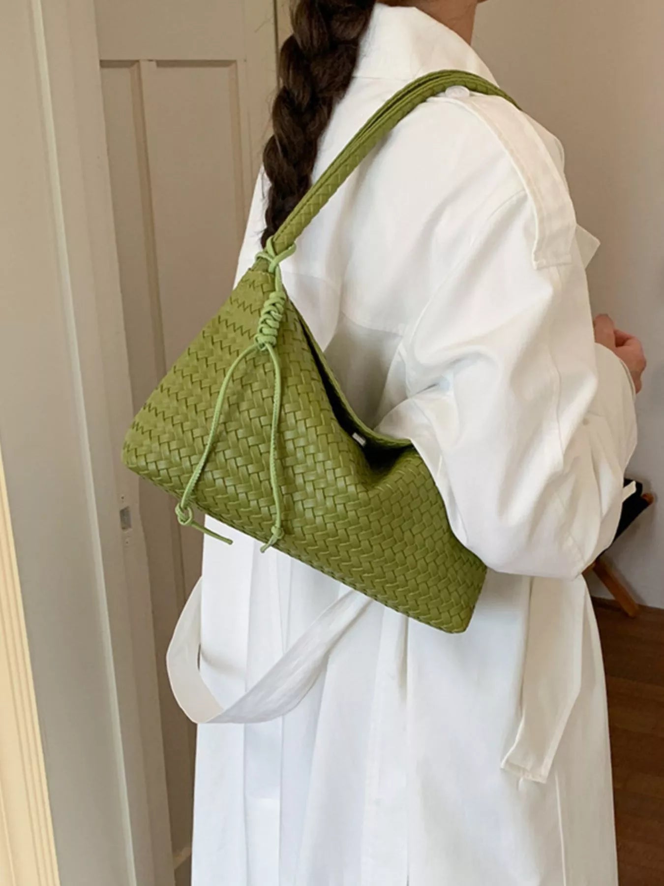 Woven Leather Shoulder Bag
