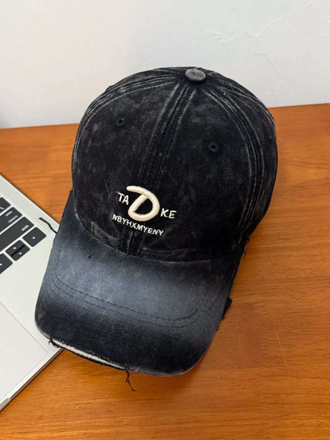 Distressed Embroidered Baseball Cap