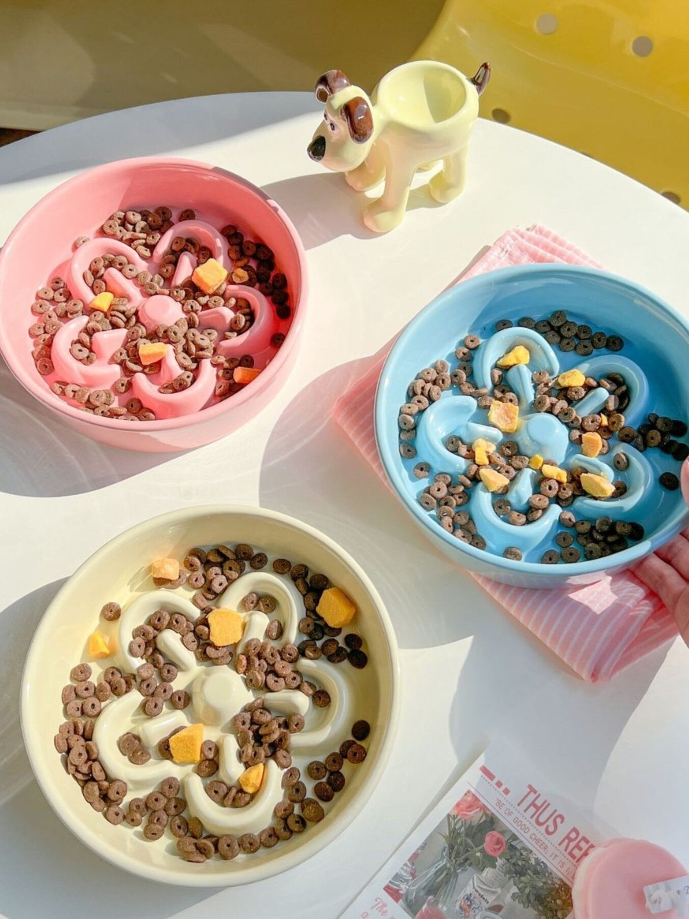 Flower-Shaped Slow Feeder Pet Bowl