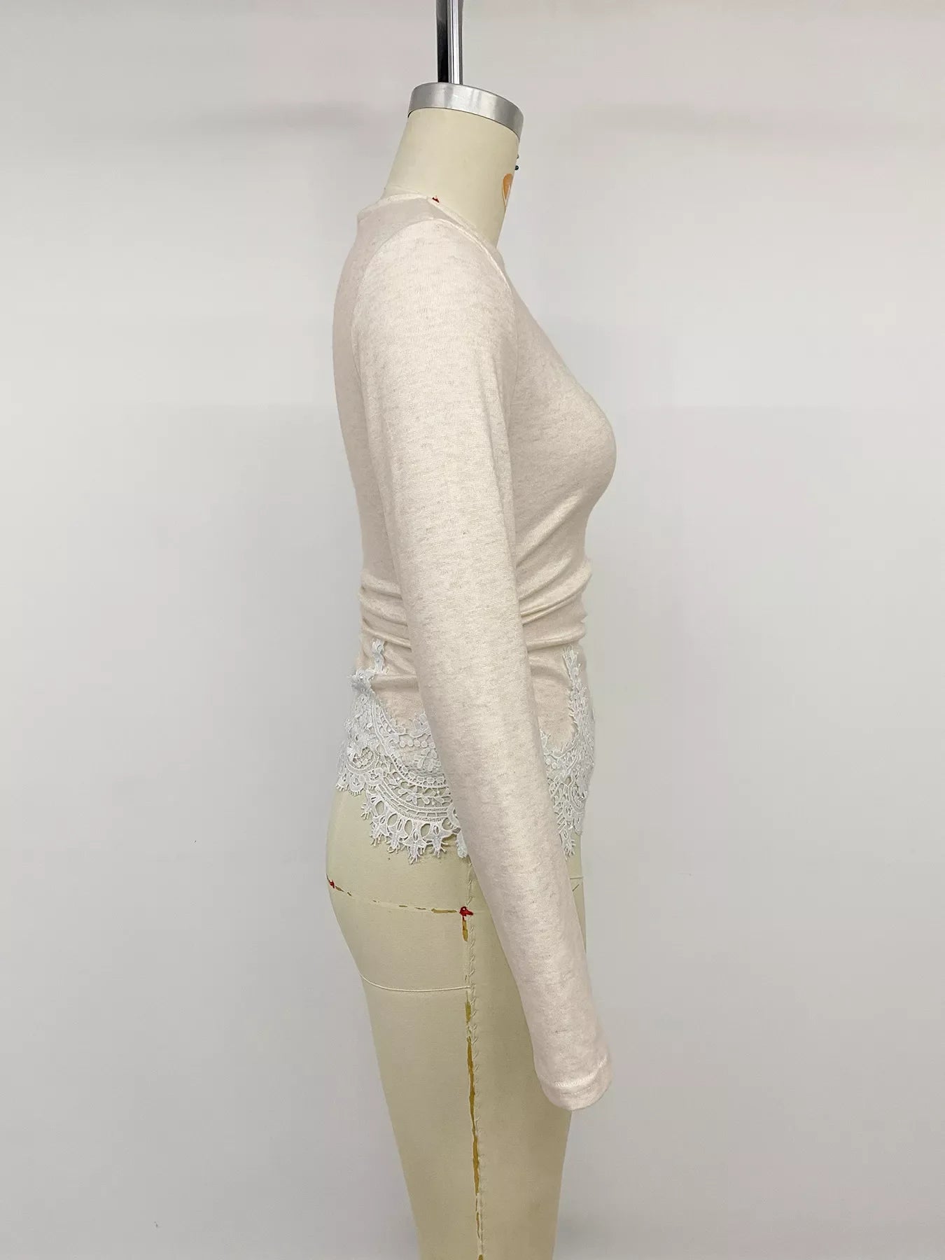 Lace Trim Long Sleeve T-Shirt