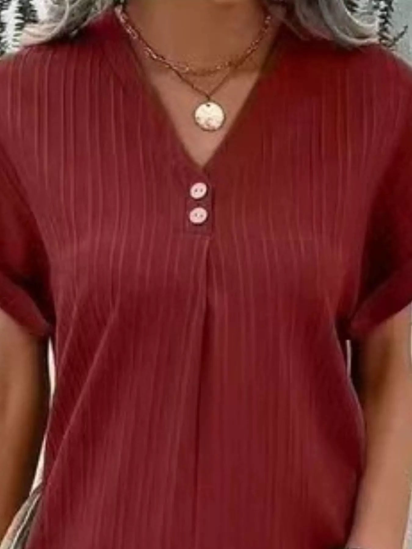 Full Size Casual V-Neck Short Sleeve Dress Plus Size
