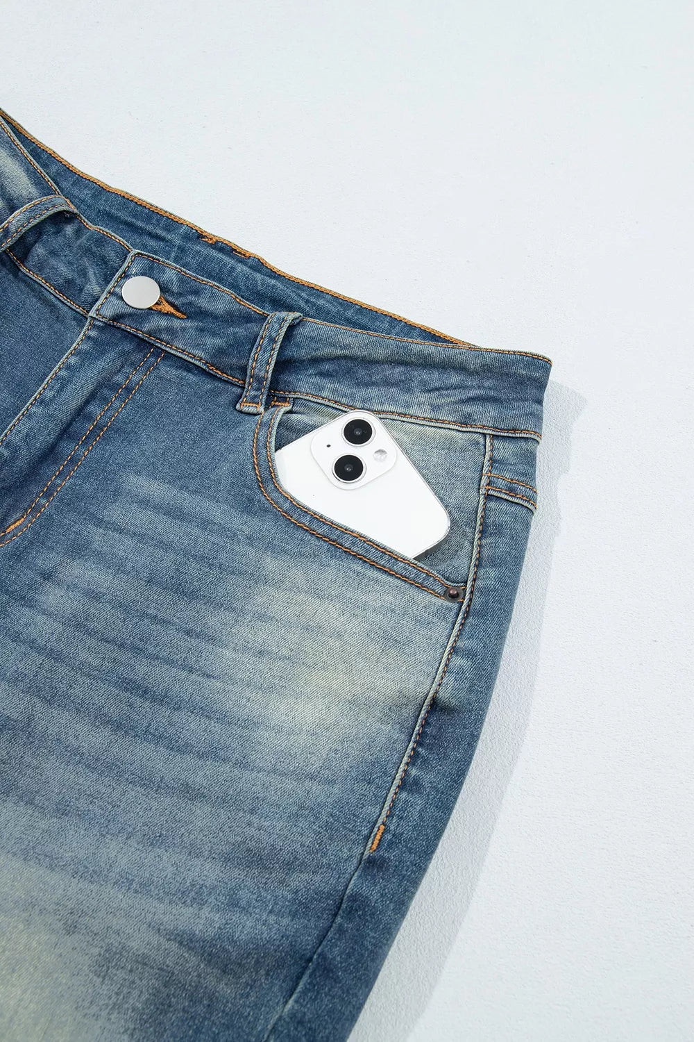 Pocket Detail Flare Leg Jeans