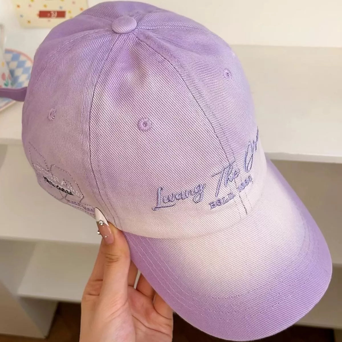 Embroidered Gradient Baseball Cap