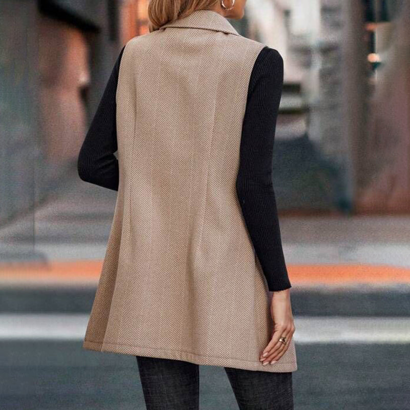 Women's Sleeveless Blazer Vest, Trendy Fall Winter Business Casual Cardigan (See size chart where applicable)