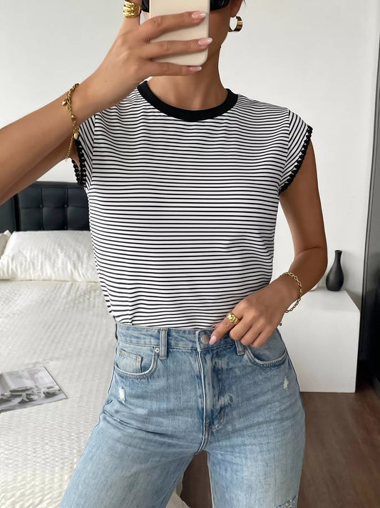 Classic Striped Crew Neck T-Shirt