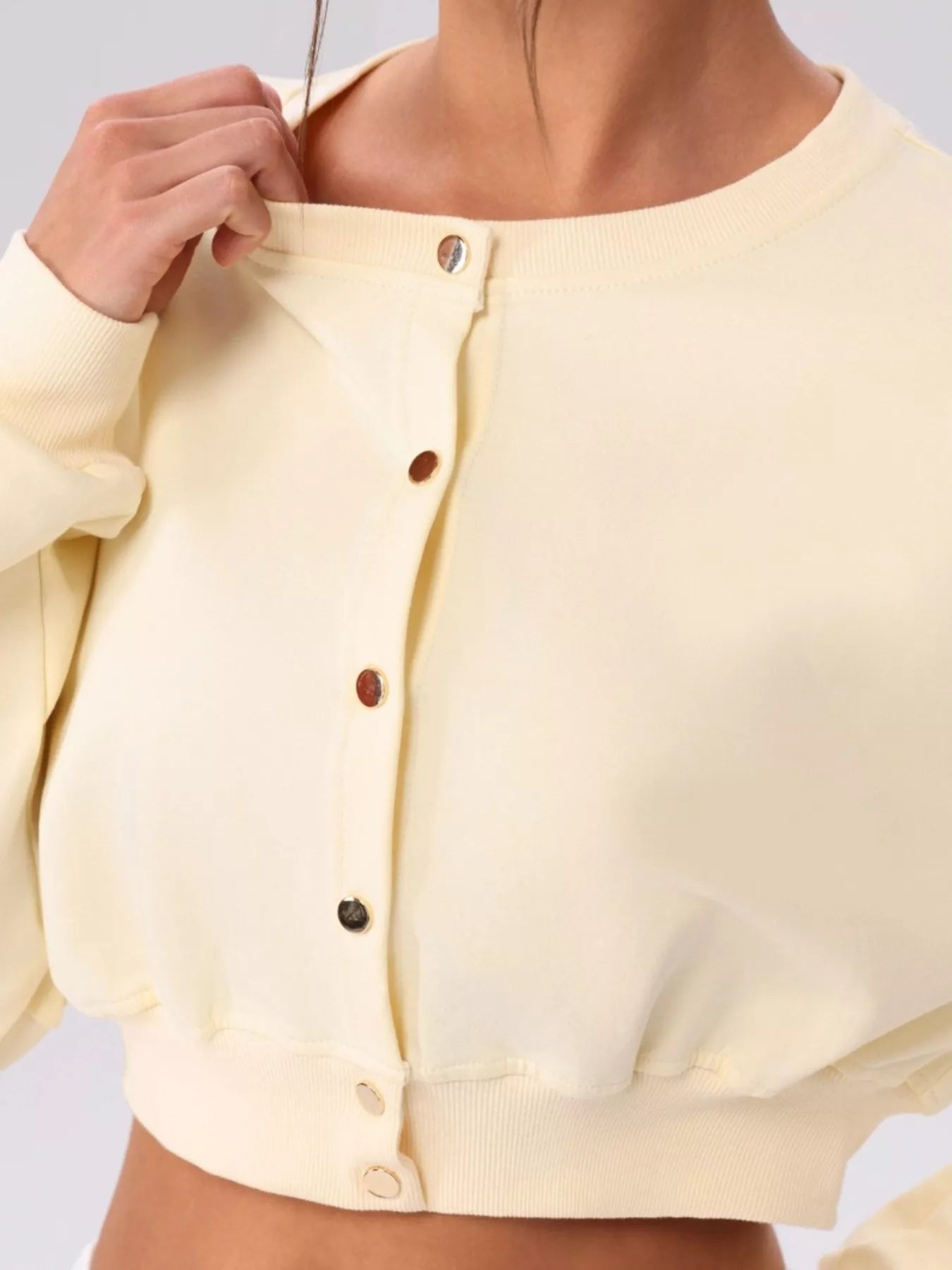 Cropped Button-Down Active Cardigan