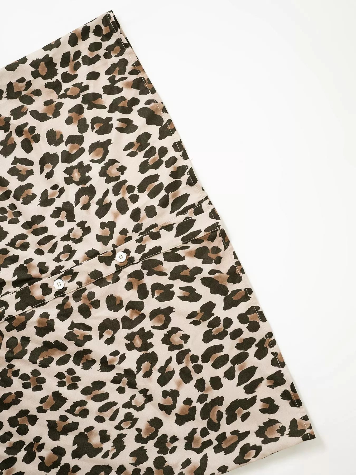 Leopard Print Button-Down Long Sleeve Shirt