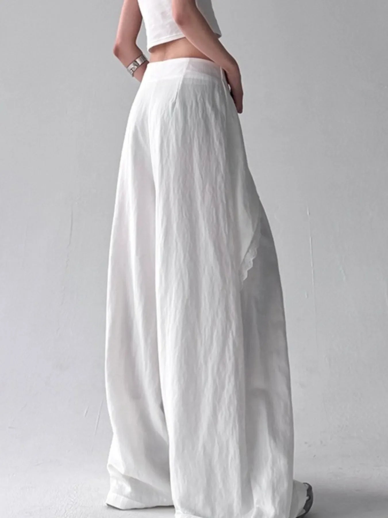 Lace Detail Wide Leg Pants